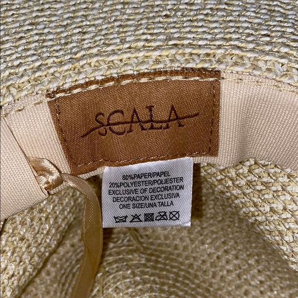 0516 Scala Wide Brim Studded Band Safari Straw Hat - Picture 8 of 8